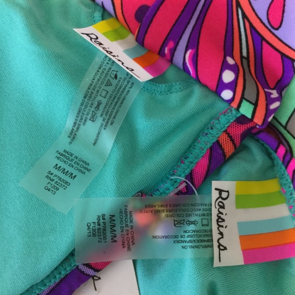 Raisins Bikini Medium Purple Green Floral - Picture 7 of 7